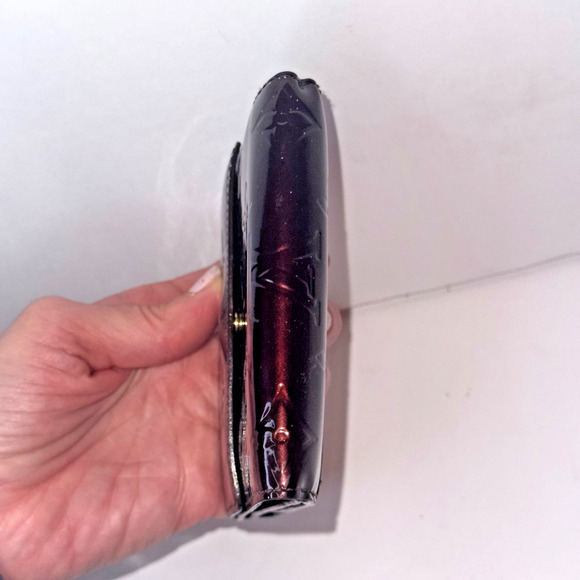 LOUIS VUITTON Vernis Elise Wallet M93523 Amarante burgundy Trifold Double Snap - Picture 7 of 12